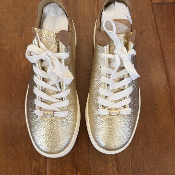 Sam Edelman Pipy Gold Platform Sneakers - Picture 2 of 10